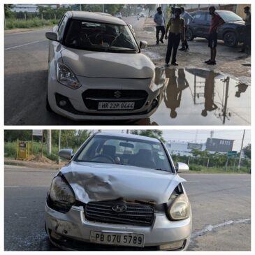 ਬਰਨਾਲਾ ’ਚ ਟਕਰਾਈਆਂ ਦੋ ਕਾਰਾਂ, ਜਾਨੀ-ਮਾਲੀ ਨੁਕਸਾਨ ਤੋਂ ਰਿਹਾ ਬਚਾਅ